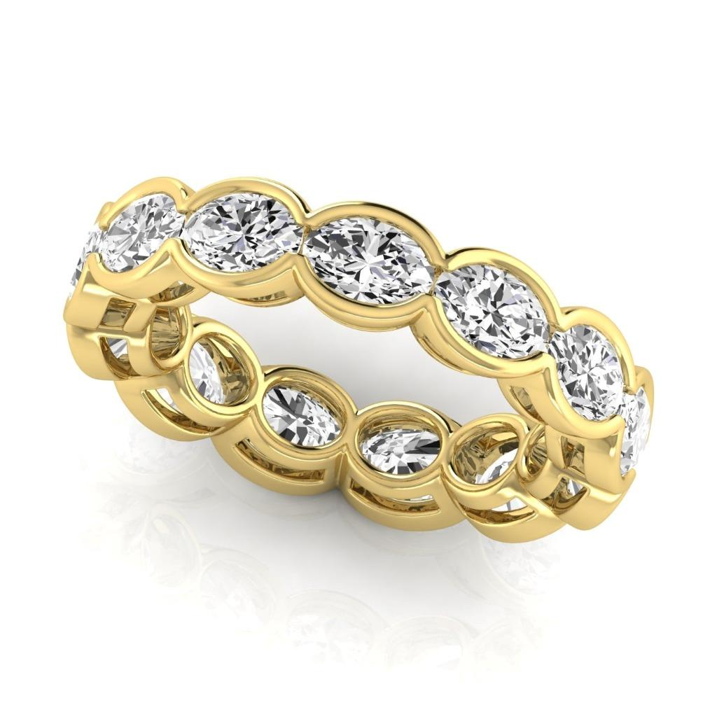 Round 4.29 Ct Diamond Bezel Set Eternity Band Lab Grown Ring