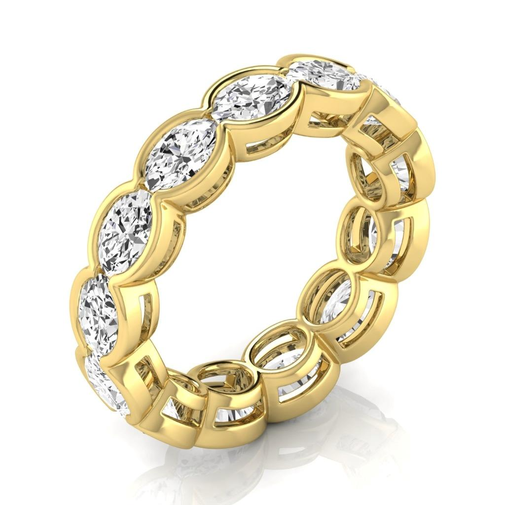 Round 4.29 Ct Diamond Bezel Set Eternity Band Lab Grown Ring