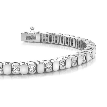 Round 4.50 Ct Gorgeous Lab Grown Diamond Women Tennis Bracelet White Gold 14K
