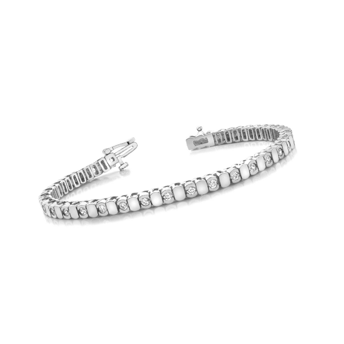 Round 4.50 Ct Gorgeous Lab Grown Diamond Women Tennis Bracelet White Gold 14K