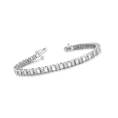 Round 4.50 Ct Gorgeous Lab Grown Diamond Women Tennis Bracelet White Gold 14K
