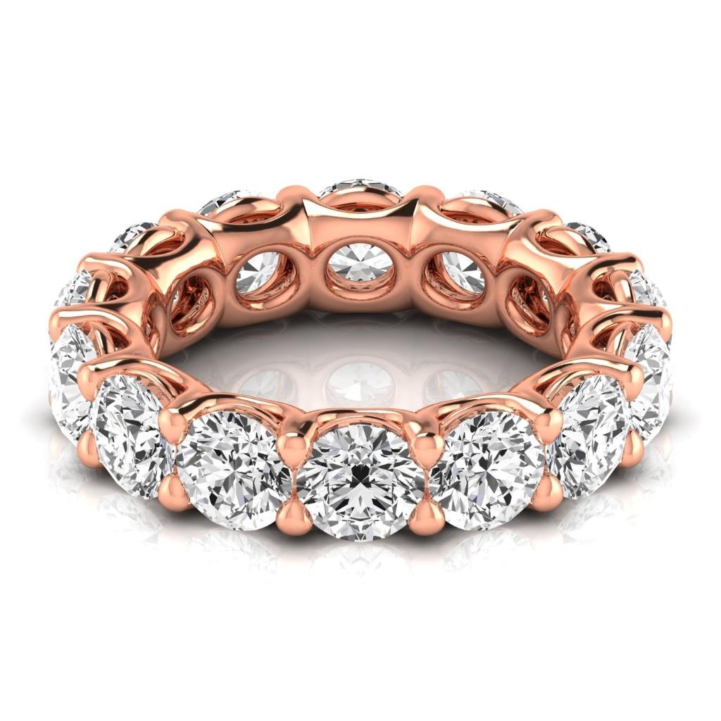 Round 7 Ct Diamond Lab Grown Eternity Band Sparkling Rose Gold Ring