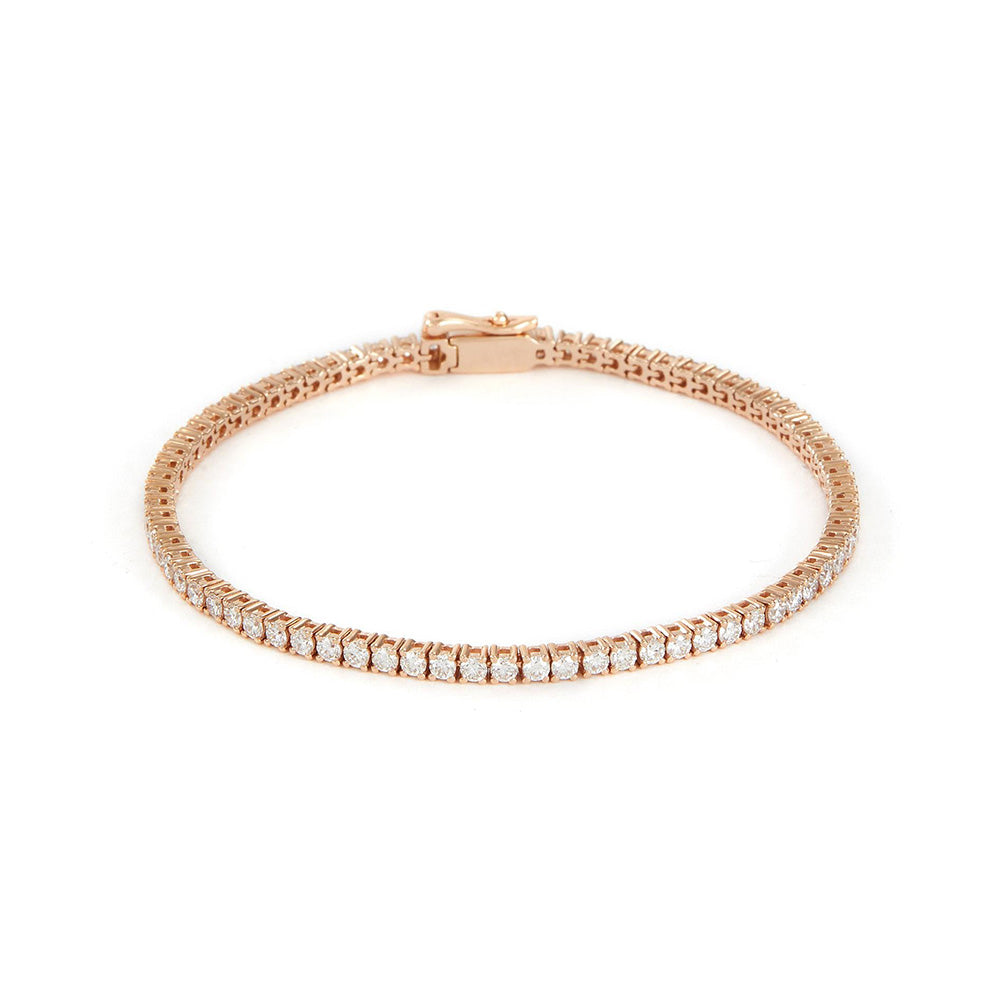 Round Brilliant Cut 3.50 Carats Lab Grown Diamonds Ladies Bracelet RG 10K