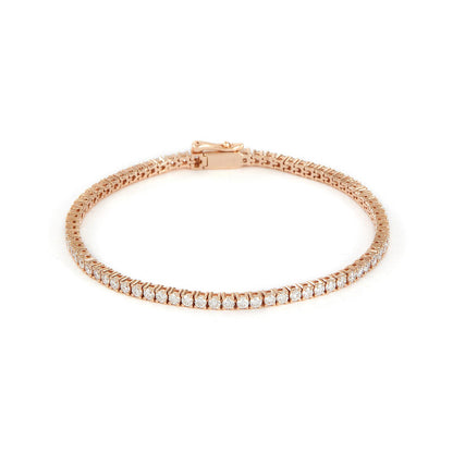 Round Brilliant Cut 3.50 Carats Lab Grown Diamonds Ladies Bracelet RG 10K