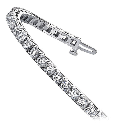 Round Brilliant Cut Lab Grown Diamond Tennis Bracelet 7.40 Carat White Gold