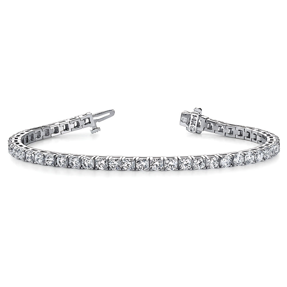 Round Brilliant Cut Lab Grown Diamond Tennis Bracelet 7.40 Carat White Gold
