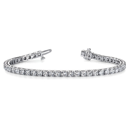 Round Brilliant Cut Lab Grown Diamond Tennis Bracelet 7.40 Carat White Gold