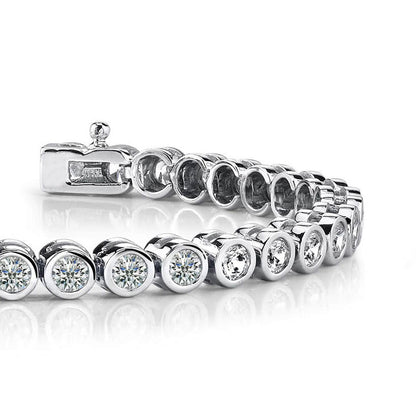 Round Brilliant Cut Natural Earth Mined Diamond Ladies Tennis Bracelet 4.80 Carat WG 14K