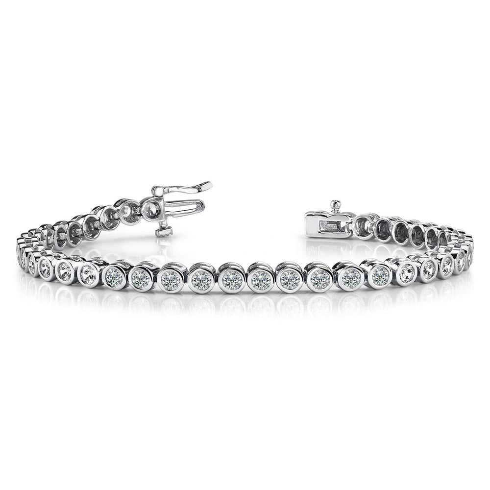 Round Brilliant Cut Natural Earth Mined Diamond Ladies Tennis Bracelet 4.80 Carat WG 14K