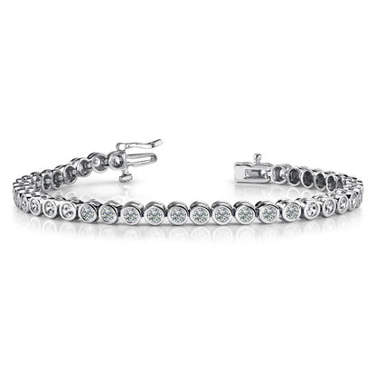 Round Brilliant Cut Natural Earth Mined Diamond Ladies Tennis Bracelet 4.80 Carat WG 14K