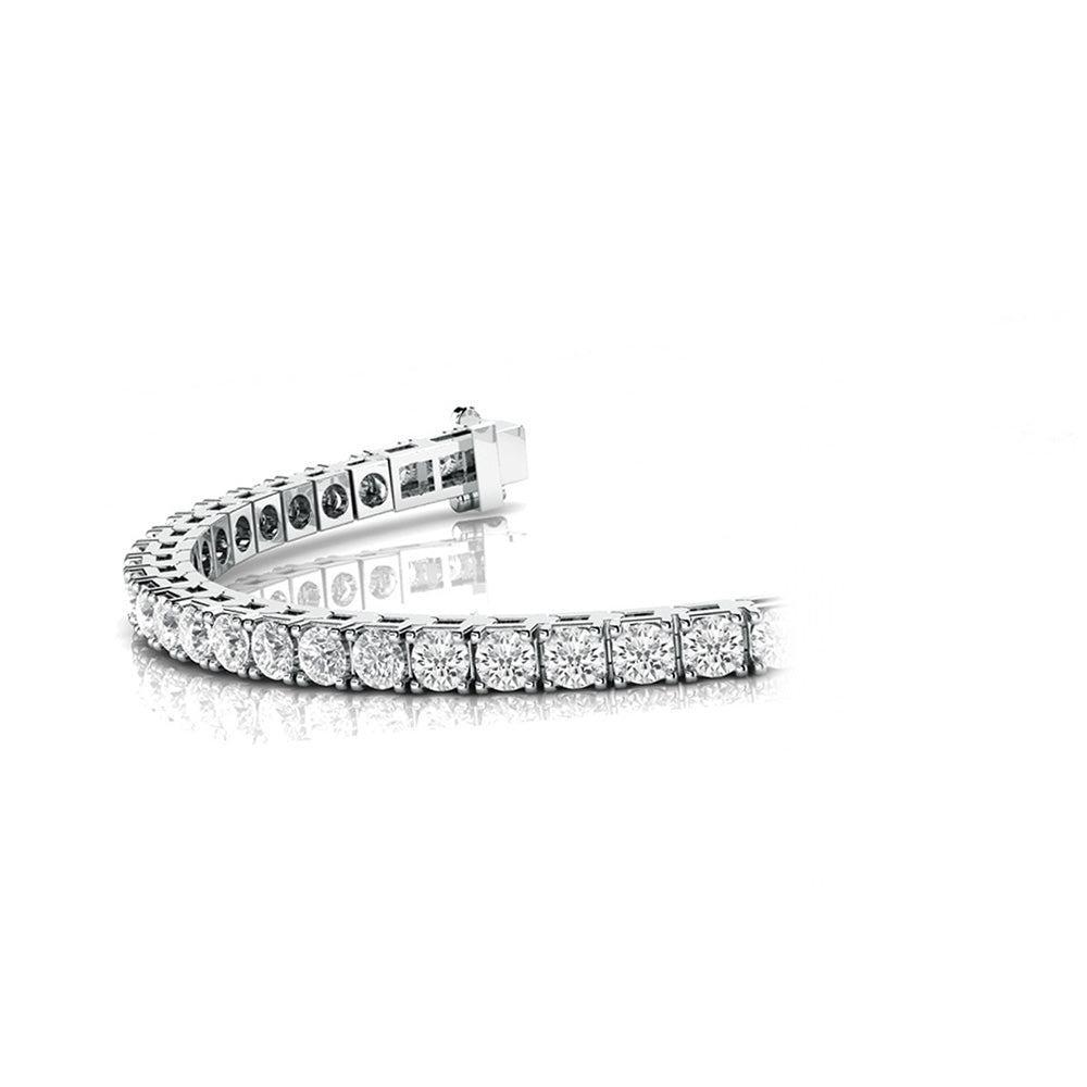 Round Brilliant Lab Grown Diamond Tennis Bracelet 8.10 Carat WG 10K