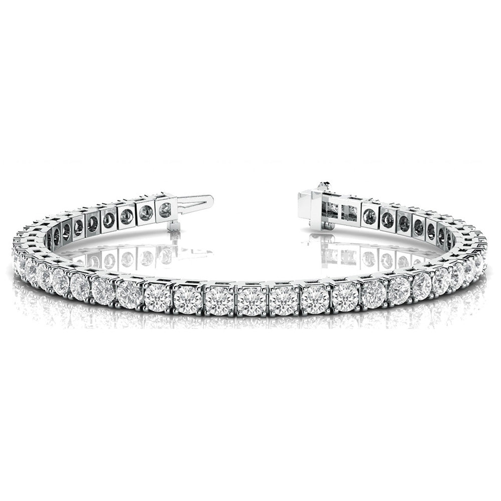 Round Brilliant Lab Grown Diamond Tennis Bracelet 8.10 Carat WG 10K
