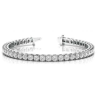 Round Brilliant Lab Grown Diamond Tennis Bracelet 8.10 Carat WG 10K