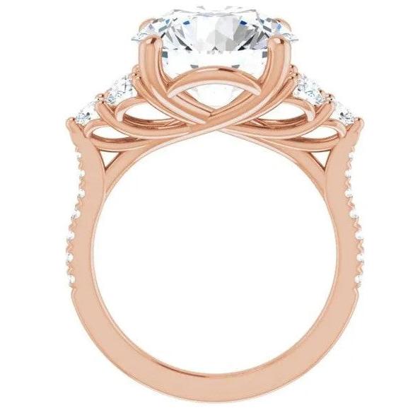 natural round diamond 7.50ct ring side angle