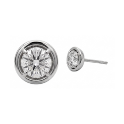 Round Cut 1 Carat Lab Grown Diamonds Stud Earring White Gold 14K