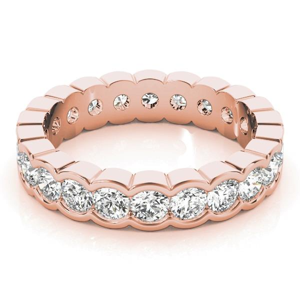 Round Cut 3.6 ct Diamond Band Eternity Rose Gold Lab Grown Jewelry For Women