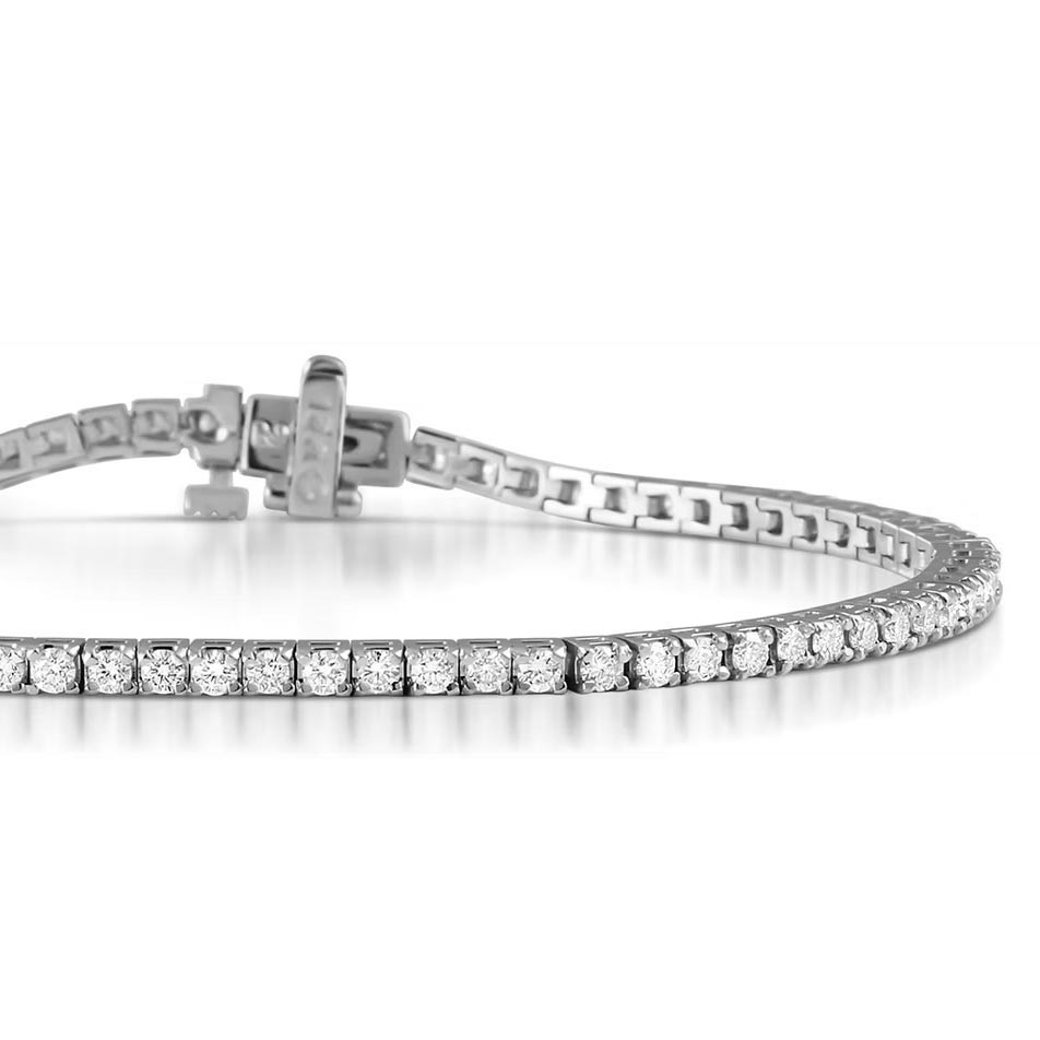 Round Cut 4.50 Carats Lab Grown Diamonds Tennis Bracelet Prong Set 10K WG
