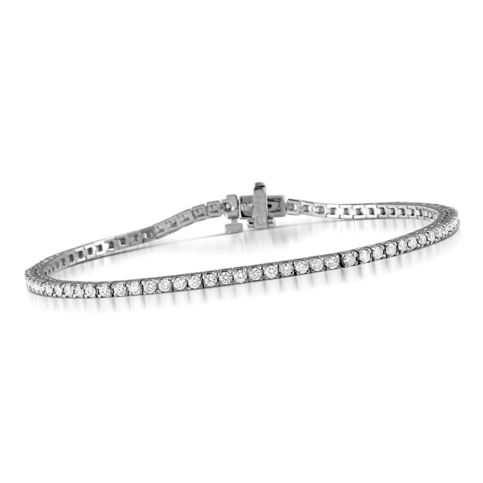 Round Cut 4.50 Carats Lab Grown Diamonds Tennis Bracelet Prong Set 10K WG