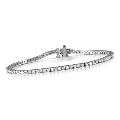 Round Cut 4.50 Carats Lab Grown Diamonds Tennis Bracelet Prong Set 10K WG