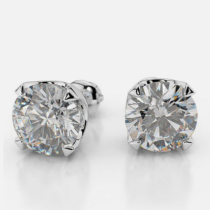 Round Cut 5.50 Carats GIA CERTIFIED Lab Grown Diamonds Ladies Studs Earrings 14K Gold White