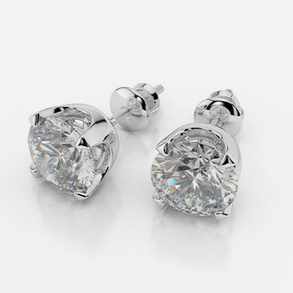 Round Cut 5.50 Carats GIA CERTIFIED Lab Grown Diamonds Ladies Studs Earrings 14K Gold White