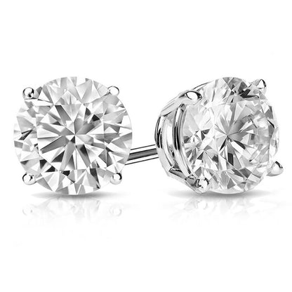 Round Cut 5 Carats CERTIFIED Lab Grown Diamonds Stud Earrings Platinum