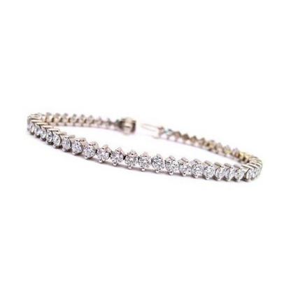 Round Cut 5 Carats Lab Grown Diamonds Tennis Bracelet WG 10K