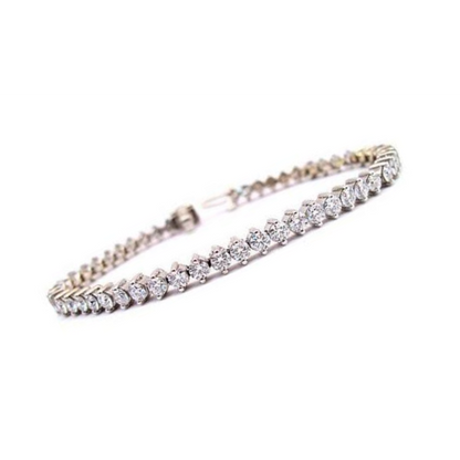 Round Cut 5 Carats Lab Grown Diamonds Tennis Bracelet WG 10K