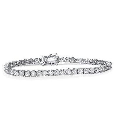 Round Cut 5 Carats Lab Grown Diamonds Tennis Bracelet White Gold