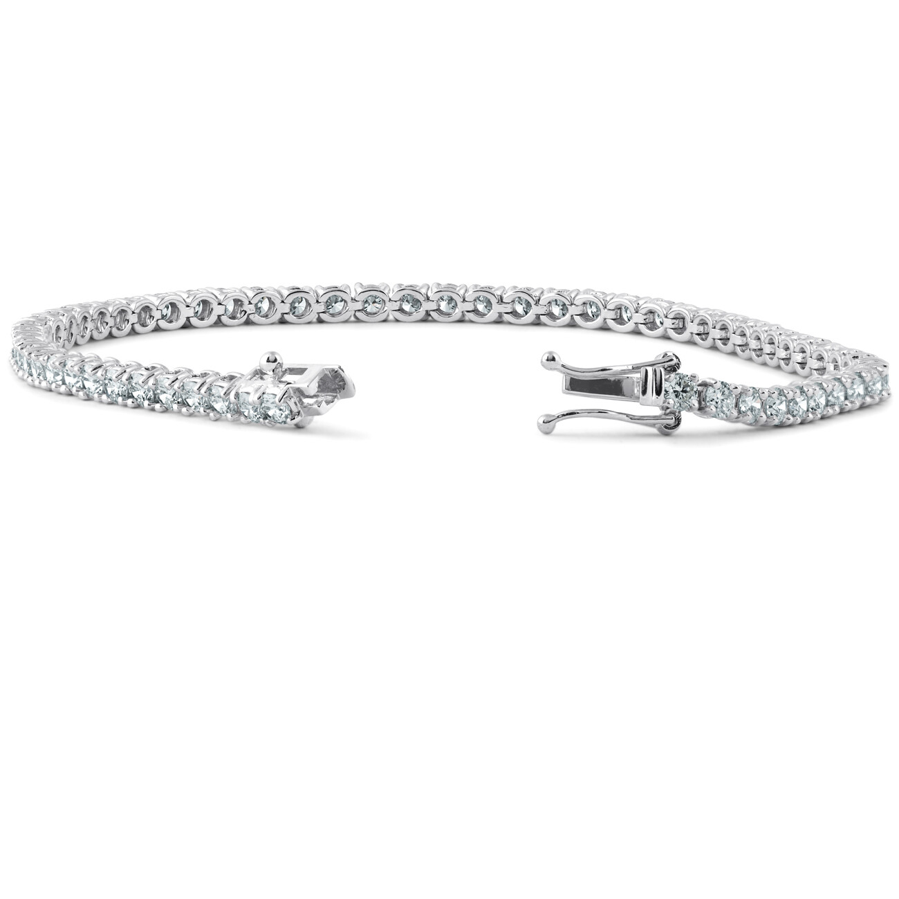 Round Cut 5 Carats Lab Grown Diamonds Tennis Bracelet White Gold