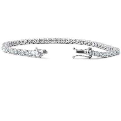 Round Cut 5 Carats Lab Grown Diamonds Tennis Bracelet White Gold