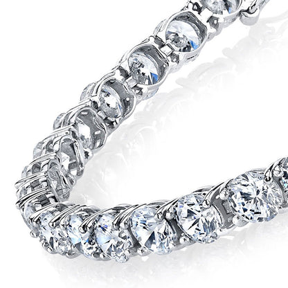 Round Cut 6 Carat Sparkling Lab Grown Diamond Tennis Bracelet White Gold
