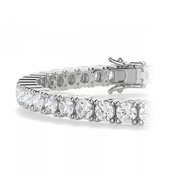 Round Cut 8.10 Carats Lab Grown Diamonds Tennis Bracelet White Gold
