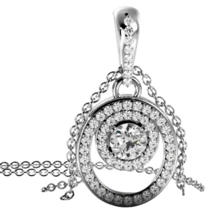 Round Cut GIA CERTIFIED Lab Grown Diamond Circle & Oval Shaped Pendant Necklace 7.50 Ct WG 14K