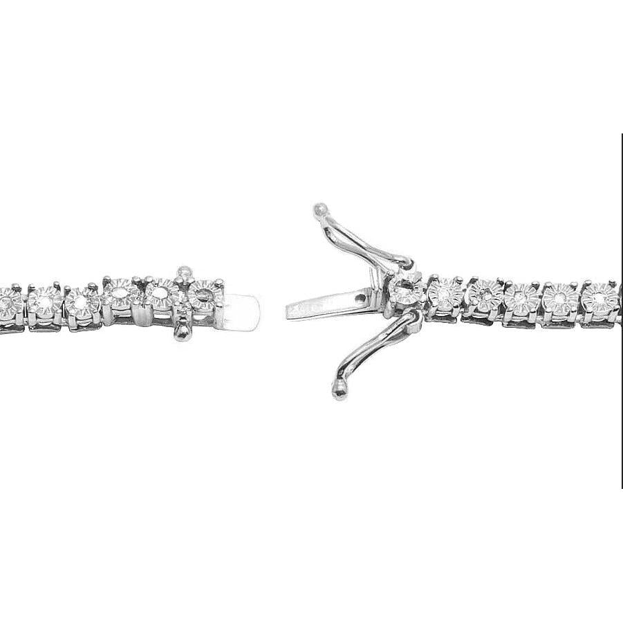 Round Cut Lab Grown Diamond Tennis Bracelet 2.70 Carat Prong Set White Gold