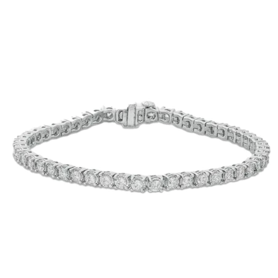 Round Cut Lab Grown Diamond Tennis Bracelet 2.70 Carat Prong Set White Gold