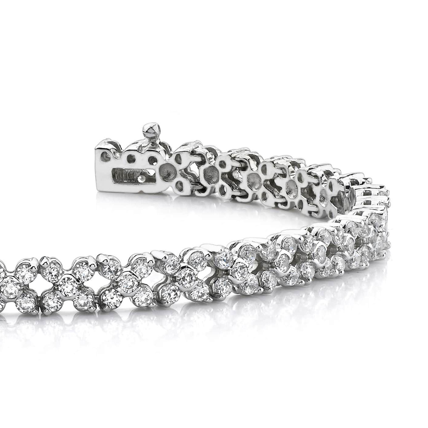Round Cut Lab Grown Diamond Tennis Bracelet Solid White Gold Jewelry 5 Carats