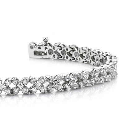 Round Cut Lab Grown Diamond Tennis Bracelet Solid White Gold Jewelry 5 Carats