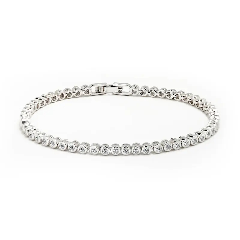 Round Cut Lab Grown Diamonds Bracelet 5 Carats White Gold Jewelry