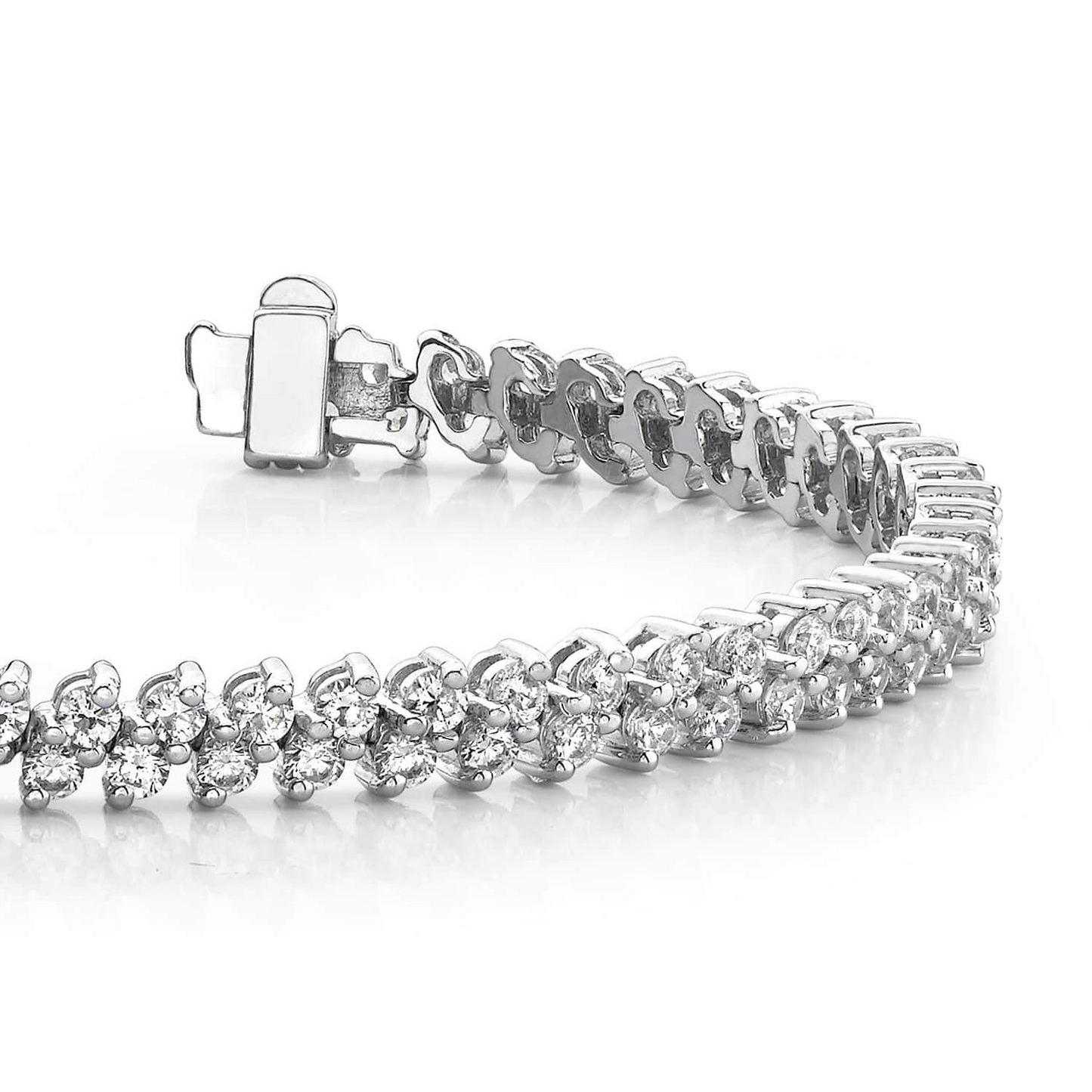 Round Cut Natural Earth Mined Diamond Tennis Bracelet White Gold Lady Jewelry 6 Carats
