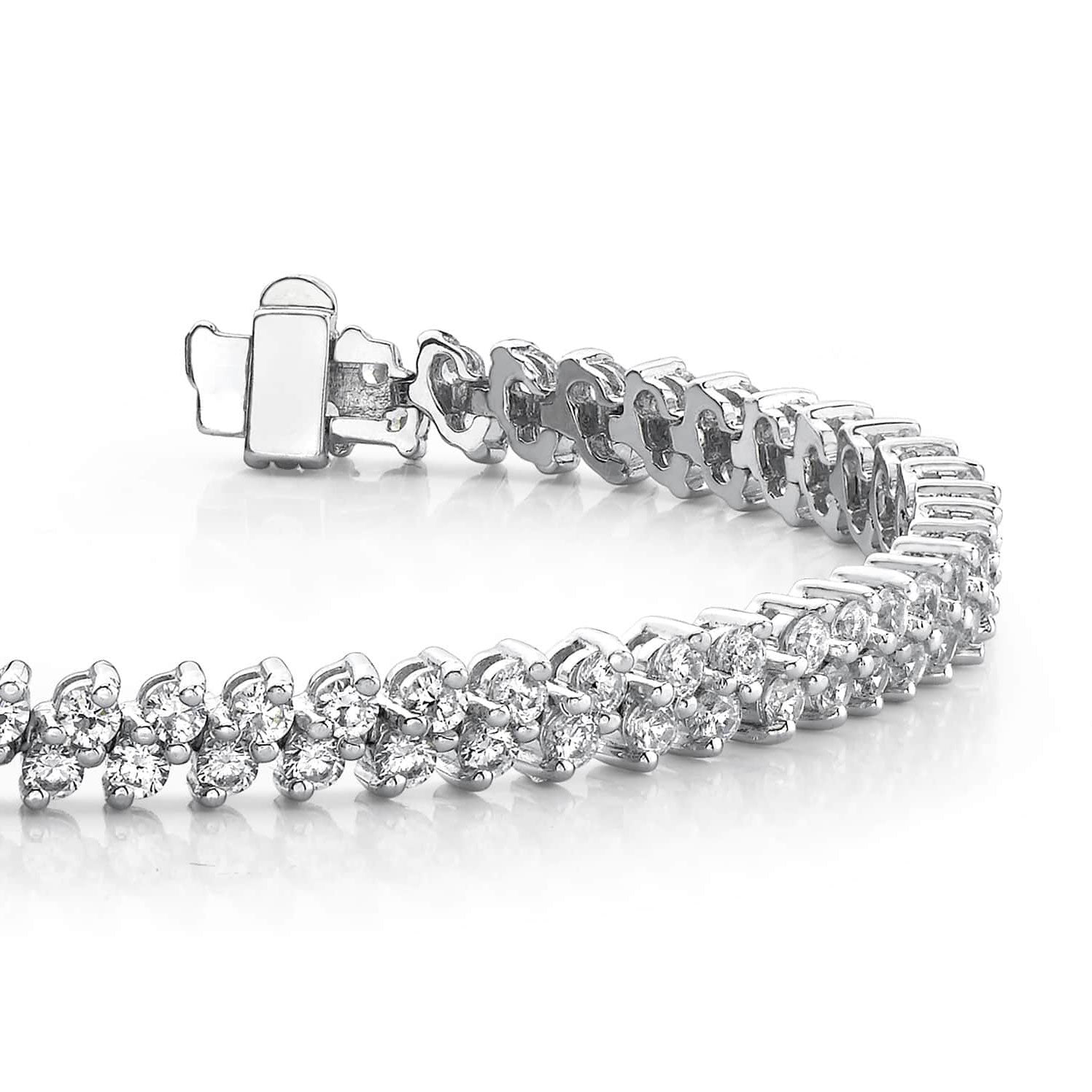 Round Cut Natural Earth Mined Diamond Tennis Bracelet White Gold Lady Jewelry 6 Carats