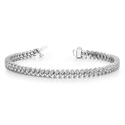 Round Cut Natural Earth Mined Diamond Tennis Bracelet White Gold Lady Jewelry 6 Carats