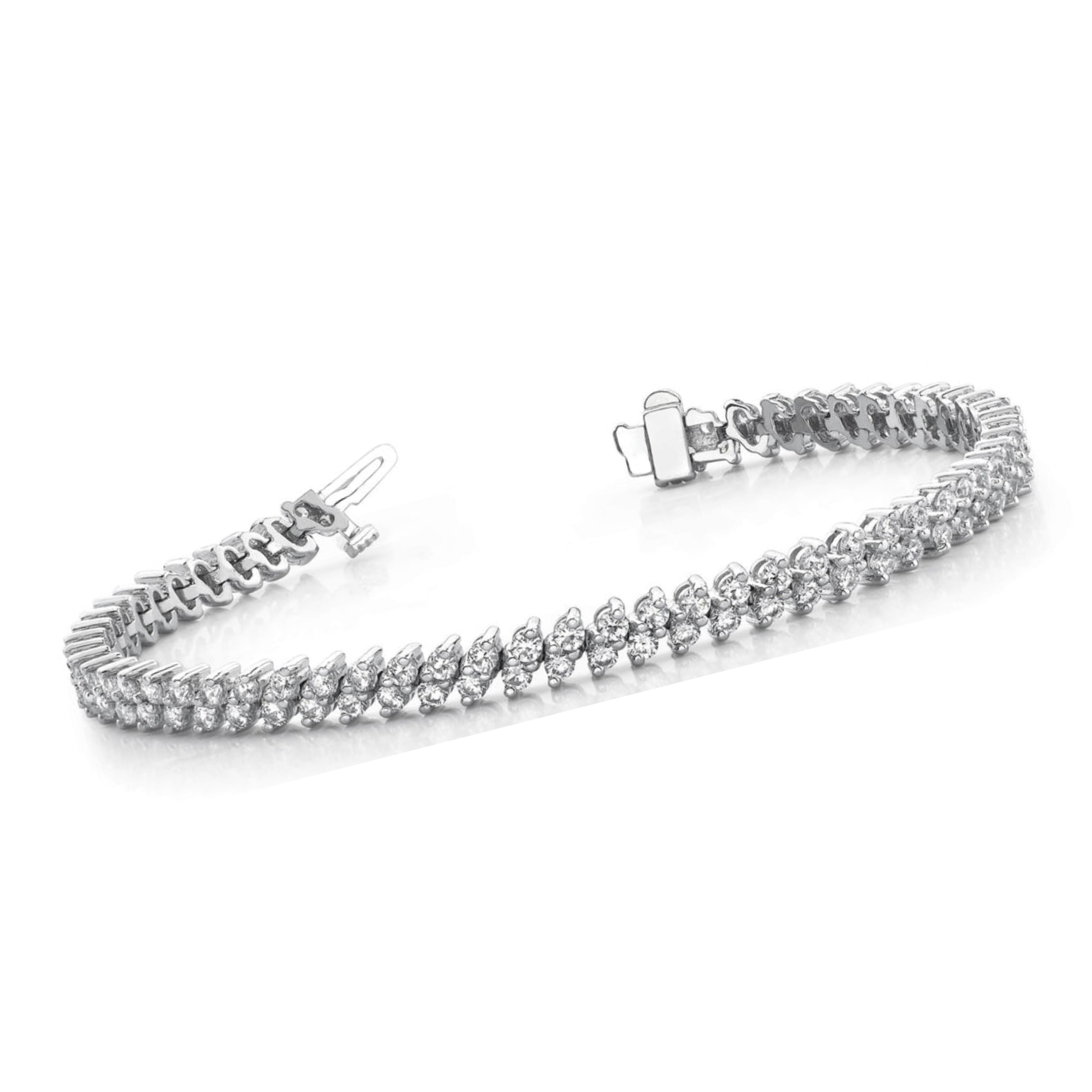 Round Cut Natural Earth Mined Diamond Tennis Bracelet White Gold Lady Jewelry 6 Carats