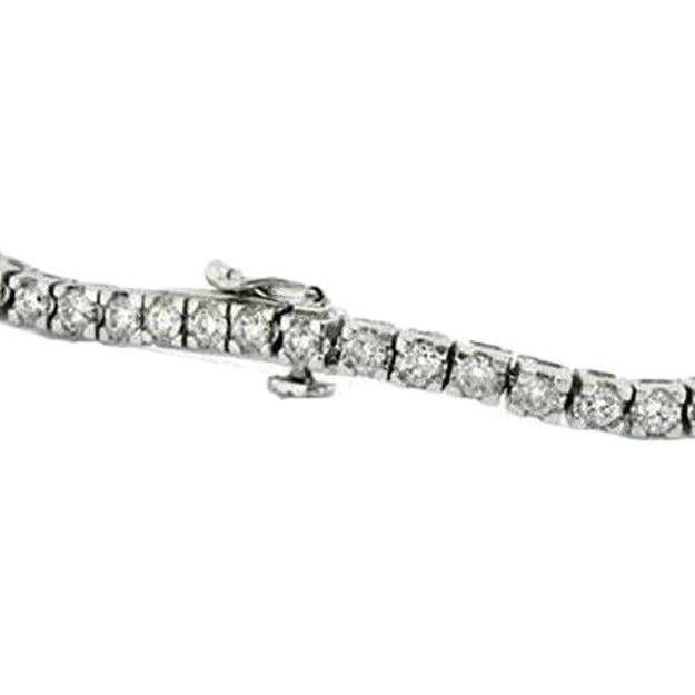 Round Cut Natural Earth Mined Diamonds Tennis Bracelet 4.50 Ct Prong Set White Gold 14K