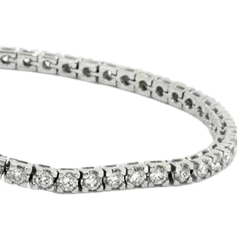 Round Cut Natural Earth Mined Diamonds Tennis Bracelet 4.50 Ct Prong Set White Gold 14K