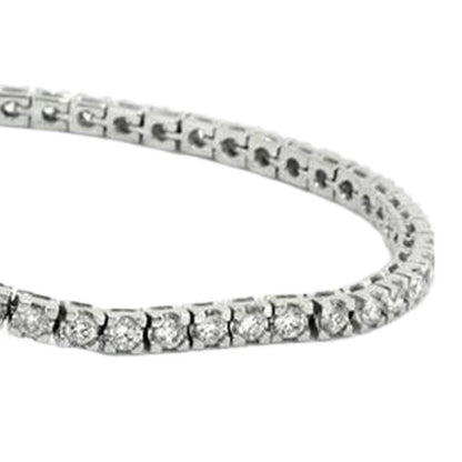 Round Cut Natural Earth Mined Diamonds Tennis Bracelet 4.50 Ct Prong Set White Gold 14K