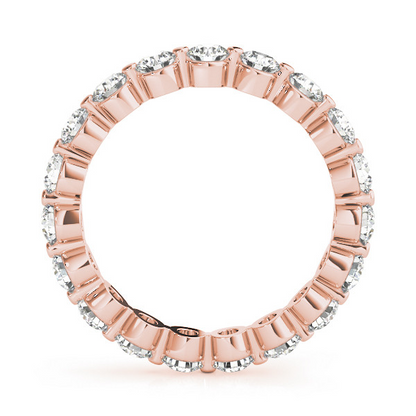 Round Diamond 2.5 Cts. Band Sparkling Lab Grown Eternity Rose Gold