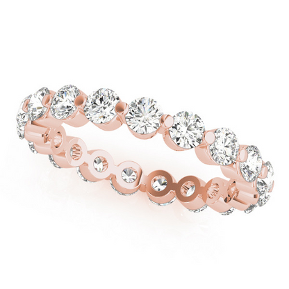 Round Diamond 2.5 Cts. Band Sparkling Lab Grown Eternity Rose Gold