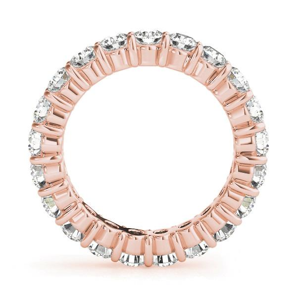 Round Diamond 3.15 Cts Rose Gold Sparkling Eternity Band Lab Grown 14K Jewelry