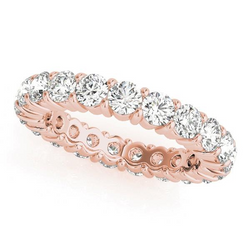 Round Diamond 3.15 Cts Rose Gold Sparkling Eternity Band Lab Grown 14K Jewelry